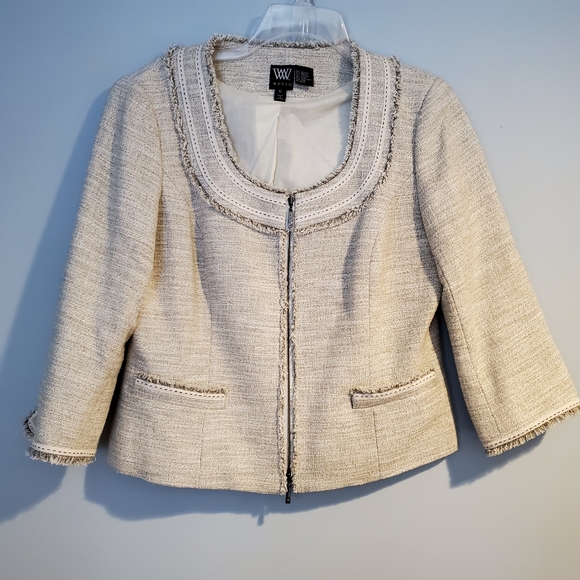 WORTH Ivory Jacket, Size 10 - Picture 1 of 4